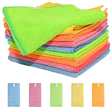 Ram© 10 X Reusable Microfibre Towels Tea Towels Cleaning Dusters Car Bathroom Polish Towels Pack Of 10