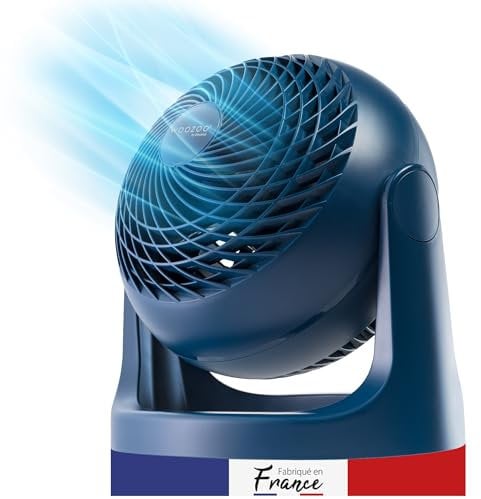 Iris Ohyama Woozoo, 23m², Ventilator, Blau, 3 Geschwindigkeiten, leise, Table Fan, Tischventilator, Lüfter, Bodenventilator, tragbarer, Portable, Cooling, Desk Fan, PCF-HE18