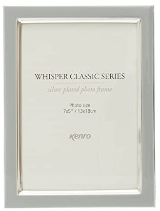 Kenro Whisper Classic Grey 6x4 Inch / 10x15cm Photo Frame with Silver Plated Edging - WSC1015GR
