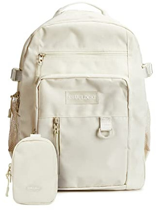 FANDARE Beiläufig Rucksack Schulrucksack Schulranzen Daypacks mit 15.6 Zoll Laptopfach Schultaschen mit Handytasche Mädchen Junge Kinderrucksack für Universität Reisen Freizeit Weiß