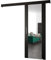 ABIKSMEBLE Salwador 2 Système de Porte Coulissante avec Un Cache Rail et Miroir - Portes Coulissantes Murales Intérieures - Construction Solide - 90 x 204 cm - Noir