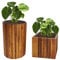 Mendler 2er-Set Pflanzkasten HWC-L24, Pflanztopf Pflanzkübel Blumentopf Blumenkasten, rund eckig Outdoor Akazie Holz FSC® braun
