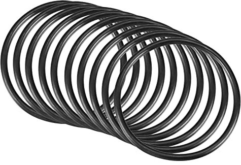 QUARKZMAN 10 Stücke Nitrilkautschuk Gummiringe Runde Abdichtung 55mm x 49mm x 3mm für Wasserhahn Klempner Reparatur Dichtung Verbindung, Schwarz