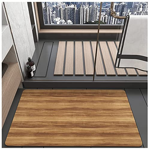 Dai Lufei Badematte Absorbierende, rutschfest Badvorleger Badteppich aus Mikrofaser, Duschmatte rutschfest Schnell Trocknend, Teppich für Wohnraum, Küche und Toilette (Holzmaserung, 40 * 60)