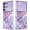 SHEDEER for Samsung S23 Ultra Case with Slide Camera Cover, Samsung Galaxy S23 Ultra Case Slim Fit Shockproof, Glossy Fade-Resistant Pattern Design Phone Cover (Purple)