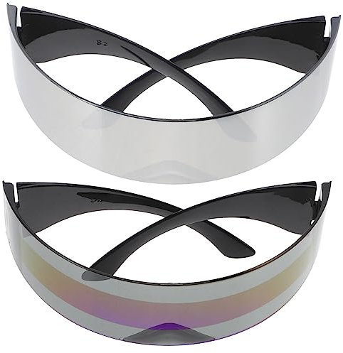 ibasenice 2st -brille Futuristische Wrap-around-sonnenbrille Durchsichtige Partybrille 80er Sonnenbrille Herren Tragbare Partybrille Zyklop Plastik Empfindlich Partybedarf