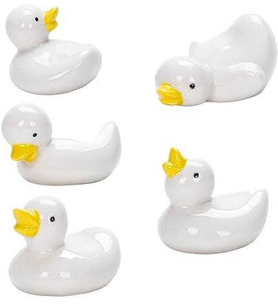 Leadigol 5 Pack Duck Chopsticks Holder Set,Ceramic Chopstick Stand Rest,Duck shaped Ceramic Chopsticks Holder,Dinner Fork Knife Spoon Rest Tableware Kitchen Tools