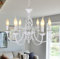 Riohan Kronleuchter Weiß Vintage, Rustikaler Kronleuchter LandhausKerze, 6 Lichter Kronleuchter Deckenleuchte Bauernhaus Klassische Pendelleuchte Hanging für Küche Wohnzimmer Schlafzimmer
