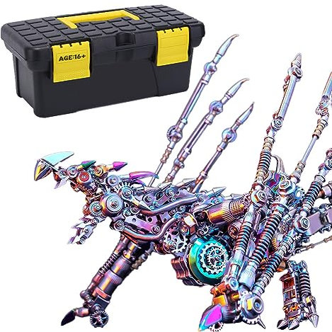 Kisss 3D Metall Puzzle Modellbausatz Erwachsen, 1390+PCS Steampunk Metall Modell, 3D Puzzles DIY Tier Metall Elektrische Intelligente Drachen, Kreatives Geschenkset für Kinder und Erwachsene