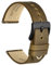 WOCCI 20mm Antikes Uhrenarmband für Herren, Sattelleder, Schwarze Schnalle (Sand)