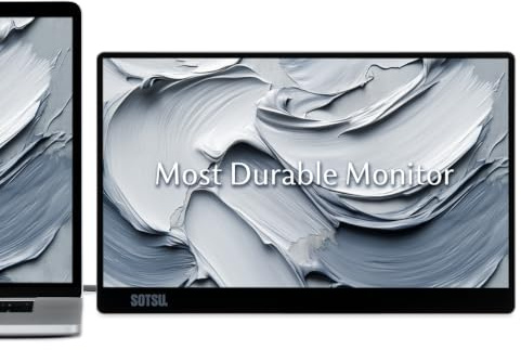 SOTSU FlipAction Go SFA14PMSV Écran portable 14, robuste mais léger, en verre trempé, 1080p, 400 nits, 100 % sRGB, 5 W, super polyvalent, USB-C ou Mini-HDMI