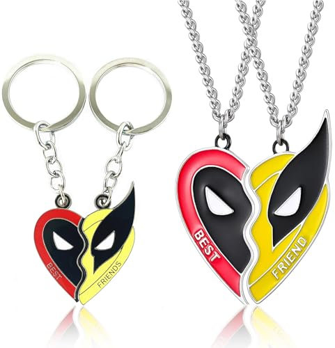 4 Dead Figurine Modèle De Masque Accessories, Dead Et Wolve Porte-Clés Collier, Cadeaux De Baptême Pour Garçons, Porte-clés Personnalisé Collier, Cadeau (4PCS)