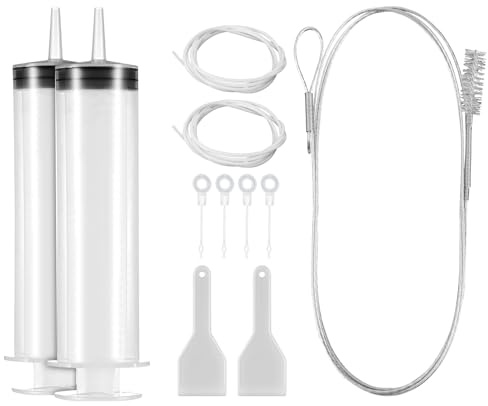 MAMIELIZ 12 Pezzi Kit Pulizia Frigorifero, Set Pulizia Frigorifero, Spazzolas di Pulizia del Foro di Scarico del Frigo con Scovolino per Frigorifero SiringaTubo Raschietto Insertis di Foro di Scarico
