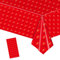 MORAINJAY Nappe Rouge Vaisselle Anniversaire à Thème Blocs de Construction,137x274cm Nappe en Plastique Réutilisable,Imperméable,Idéal pour Cadeau d'enfant,Baby Shower,Table Décoration Fête Créative