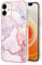 JYNCHDZ for iPhone 12 Case Shockproof iPhone 12 Pro Phone Case Glitter Marble Flexible Silicone Bumper Slim Thin Electroplated Gold Edges Shell Drop Protection Cover for Girls Women, Rose Gold