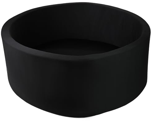 DIVCHI Schaumstoff-Bällebad für Kinder, 90 x 30 cm, weiches Bällebad für drinnen und draußen, Memory-Schaum-Bällebad für Kinder, Kleinkinder, Jungen und Mädchen (Schwarz)