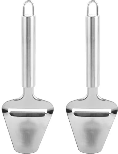 ASelected 2PCS Cheese Slicer,Stainless Steel Grater,Zester,Easy Grip Cheese Shaver,Sturdy Professional Cheese Grater,Durable Cheese Planer for Soft and Hard Cheese Boards Block Cheese