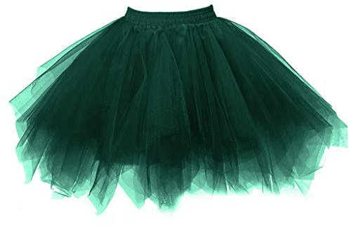 Tüllrock Pfau Damen Karneval Klassisch Elastisch Kostüm Tüllrock 50er Tütü Rock Kurz Ballett Unterrock Crinoline Petticoat Tutu