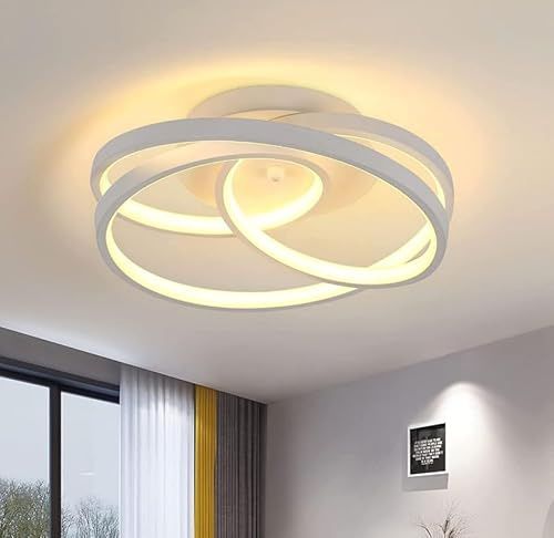 THE BATH PLUS TB+ Modern Round LED Ceiling Light White 40 W for Living Room, Bedroom, Warm White Light