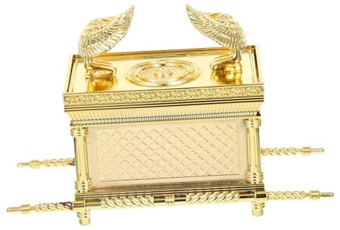 GALPADA Religiöse Bundeslade Statue Ornament Zinklegierung Vintage Kunsthandwerk Tischdekoration Kompakt Für Wohnzimmer Und Zuhause