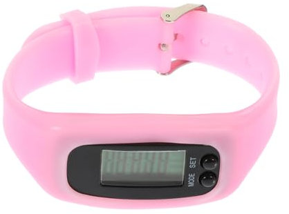 SHINEOFI Braccialetto Contapassi in Silicone Portatile Multiprofunzione Per Passeggio e Fitness Orologio Contapassi Leggero Da Polso Rosa Per Attività Sportive e Monitoraggio Calorie