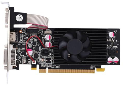 Bewinner GT 610 1GB GDDR3 Low Profile Graphics Card, 1000MHz PCIe 2.0 X16, Silent Cooling Fan, HDMI DVI Outputs, Graphics Card for Basic Gaming Office PC
