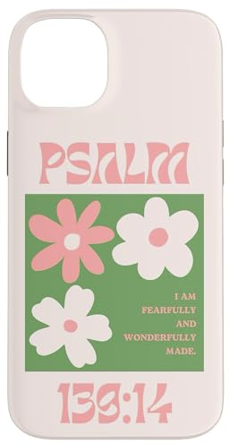 Christliche Handyhülle mit Bibelvers und Blumenmuster Hülle für iPhone 14 Plus