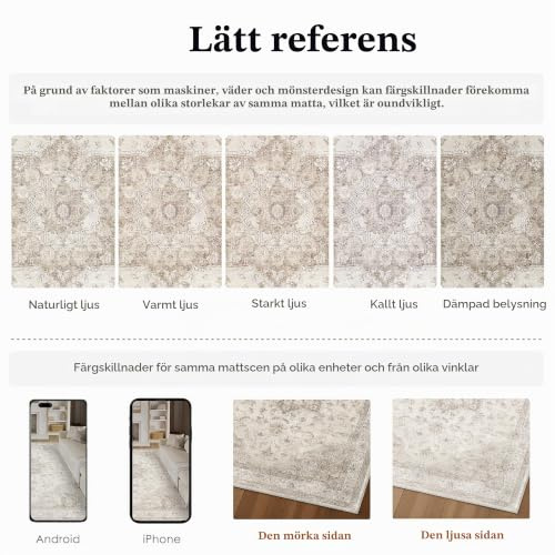 PureCozy Vintage Beige Teppich Läufer Flur 80x300cm Waschbar | Waschbarer Teppich, Weich Rutschfest, Kurzflor Boho, für Schlafzimmer Büro Küche Flur, Langer Teppichläufer