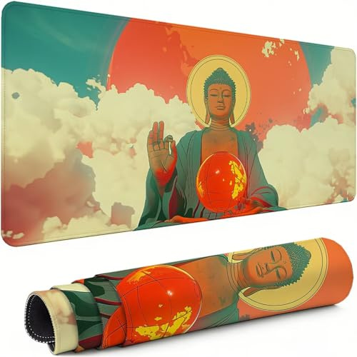 Mousepad XXL Gaming Zen 700x400x3mm, Rutschfeste Gummibasis & Geschmeidige Mikrofaser Oberfläche, Mauspad Verbessert Präzision Geschwindigkeit Schreibtischunterlage Beige für Gamer Bürobedarf xg-438
