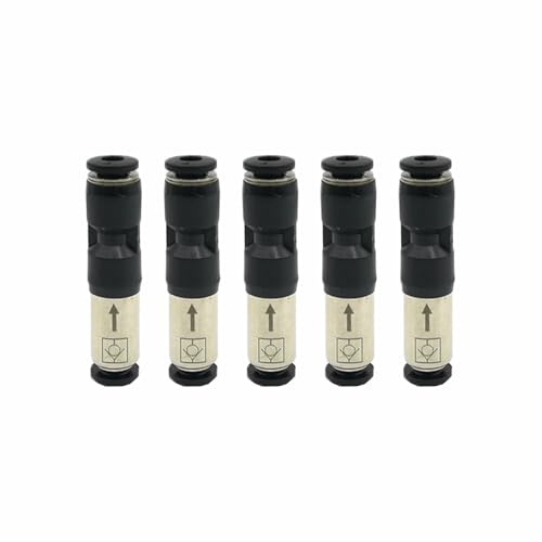 tooloflife 5 Stück Pneumatik Rückschlagventil, 6mm SPU Einweg Luftverbinder, Gerader Steckanschluss Schnellkupplung für Druckluftsysteme, SPU-06