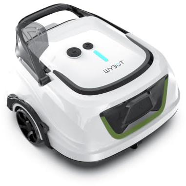 WYBOT A1/OS2010 Robot Piscina Inteligente, Doble Filtración, Autonomía 120 Min, Limpiafondos Piscina Potente Inalámbrico para sobre Suelo Y Planas, Auto-Estacionamiento,Verde Blanco lechoso