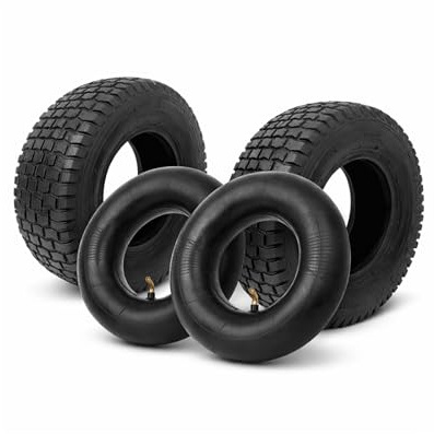 Winhub 2X Rasenmäherreifen 13x5.00-6 mit Schlauch 4PR, Reifen Ersatzrad für Rasentraktor Aufsitzmäher Gartentraktor Gartenwagen, rasenschonend und langlebig