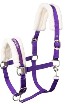 HORZE Pferde Halfter Howard aus Fleece, Halfter für Pferde und Pony, verstellbar, Lila, SH