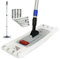 Profi Bodenwischer-Set Dual | Wischmop mit Teleskopstiel 170 cm + Microfaserbezug | frei stehender Mopp mit magnetischer Halterung für Glatte und poröse Flächen | inklusive GlasRein Probe