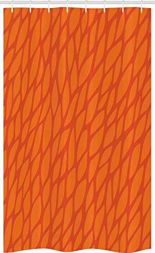 ABAKUHAUS Arancia bruciata Tenda da Doccia Stalla Estratto Fogliame, Set per Il Bagno in Tessuto con Ganci, 120 cm x 180 cm, Arancione Scuro