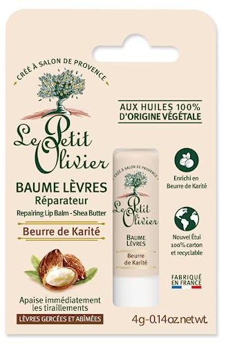 LE PETIT OLIVIER - Lippenbalsam repariert – Sheabutter – repariert & beruhigt – rissige und beschädigte Lippen – Öle aus 100% pflanzlichen Ursprungs – 4 g