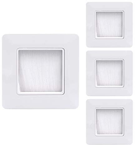 VCE Flush Mounted Cover Brush Wall Plate White 4 Pack