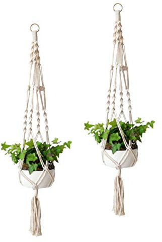 Cabilock 2 Pièces Accroche Pot De Fleur Suspendu Filet Cordage Pour Plantes Décoration Murale Lot