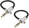 Devinal 1/4 to 3.5mm Female Male Headphone Extension Cable, 6.35mm to 3.5mm (1/8 in) TRS Adapter, Quarter Inch Minijack Female Stereo Cord Converter 1ft - 2 Pack