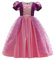 IDOPIP Enfant Fille Princesse Rraiponce Costume Déguisement Robe Soirée Cérémonie Anniversaire Noël Halloween Partie Carnaval Cosplay Habillée Rose04 5-6 Ans