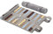 Melia Games Backgammon zum Rollen - Reise-Backgammon aus feinstem Nubuk Echt-Leder mit handgefertigten Holzspielsteinen (Champagne)