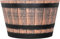 SG Traders Large Half Barrel Cask Planter, Flower Pots Outdoor Garden Planters, Indoor Plant Pot with Drainage Holes, Plastic, Tan with Black Straps, 52 x 31cm