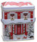 POWERHAUS24 Blechdose Weihnachtliches Haus Aufbewahrung, lebensmittelecht, 12 x 15 cm, Weihnachts-Edition mit PH24 Backrezept