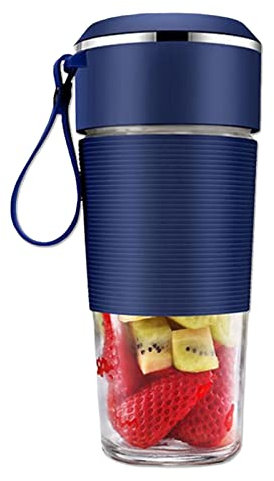 Maizoon Licuadora portátil para batidos y batidos tamaño personal exprimidor taza viaje mini mezclador con 1200 mah recargable por USB 3d 6 cuchillas para el hogar deportes 300 ml / 10 oz azul