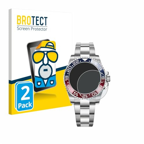 BROTECT Schutzfolie für Rolex GMT-Master II | 2 Stück Entspiegelnder Displayschutz Made in Germany Matte Displayschutz-Folie Anti-Reflex Anti-Fingerprint Einfache Montage
