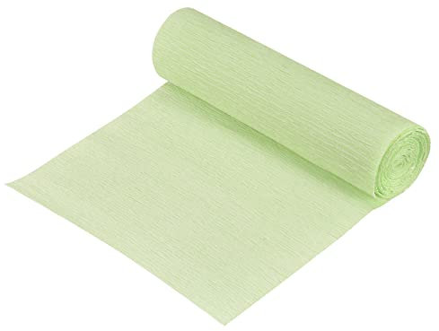 sourcing map 3 Rollen Krepppapier 15 x 250 cm Crepe Paper Kräuselpapier Seidenpapier Floristenkrepp Schulpapier Kreppband Papier zum Basteln Dekoration Geschenk Verpackung Blumen, Hellgrün