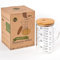TreeBox Premium Messbecher 1l - Messbecher glas - Robuste und hitzebeständige Messbecher Set aus Borosilikatglas mit Bambusdeckel - Mikrowellengeeignet - Perfekt zum Backen, Kochen und Mischen