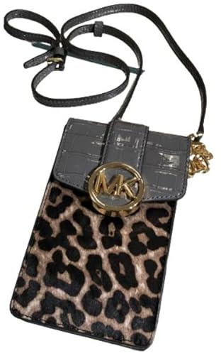 Michael Kors Carmen Smartphone-Umhängetasche mit kleinem Logo, Heather Gray Multi, Small