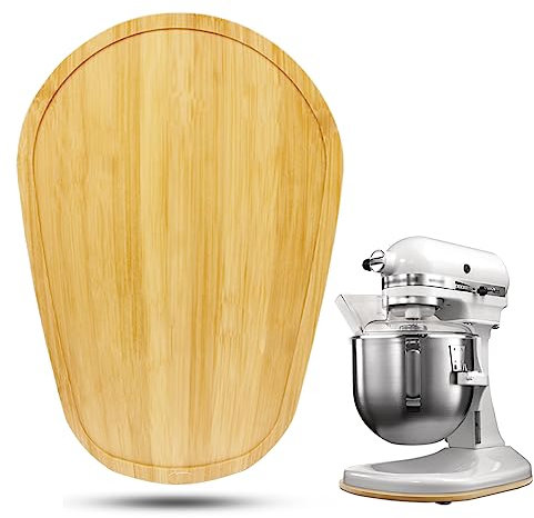 Bamboo Mixer Slider Compatible with Kitchen aid Bowl Lift 5-8 Qt Stand Mixer - Kitchen Countertop Storage Mover Sliding Caddy for Kitchen Aid 5-8 Qt Mixer