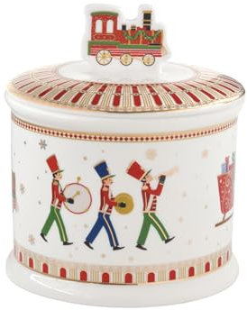EASY LIFE Tarro de galletas de Navidad POLAR EXPRESS en porcelana Ø14 h16,5 cm